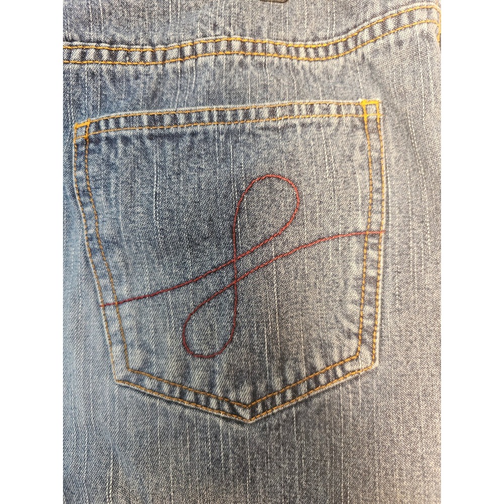 [Y2K Boho] Faded Glory Denim Maxi Skirt  12 Blue Sandblast A-Line Long Cotton - Picture 6 of 10